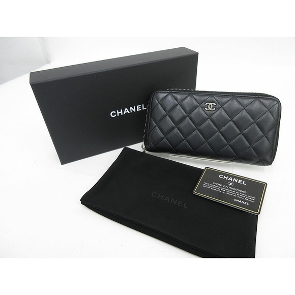 CHANEL Matelasse Long Wallet Black Lambskin - Picture 10 of 10